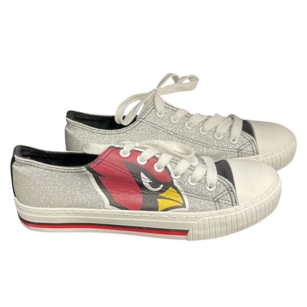 FOCO‎ NFL Arizona Cardinals Women's Size 9 Glitter Low Top Canvas Shoes Sneakers